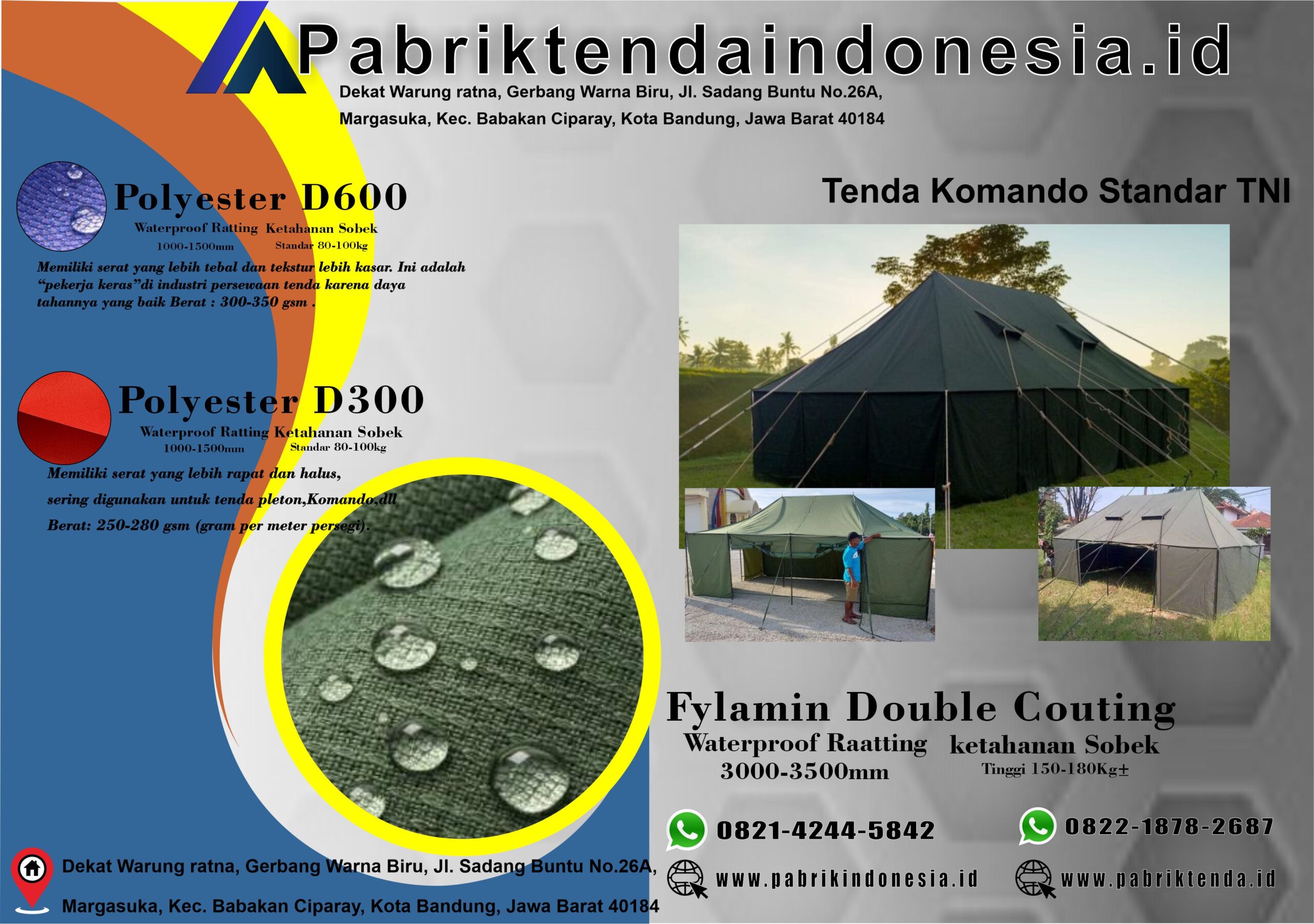 Jual Tenda Komando Standar TNI Rangka Kokoh