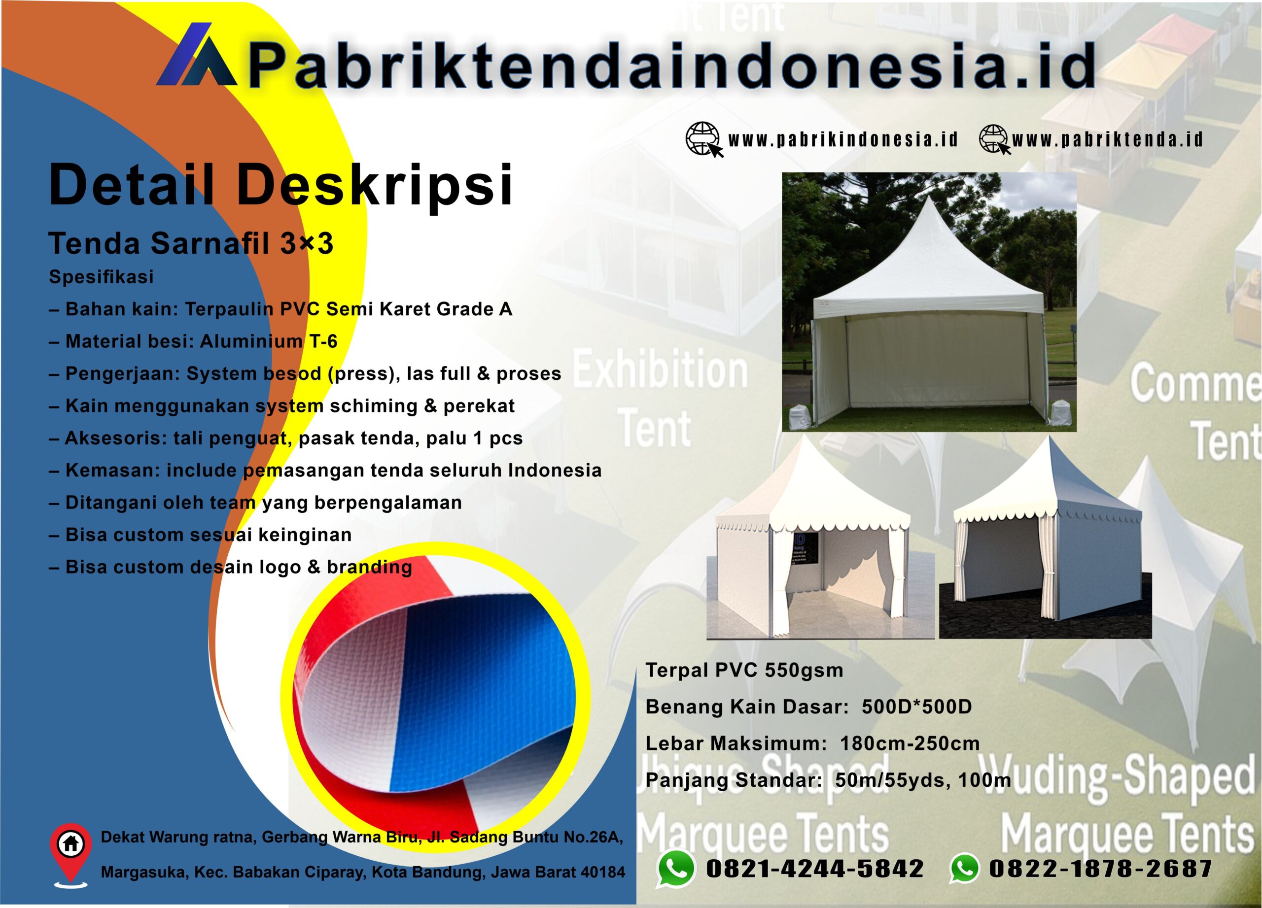 Tenda Sarnafil Structure Rangka Aluminium Mewah