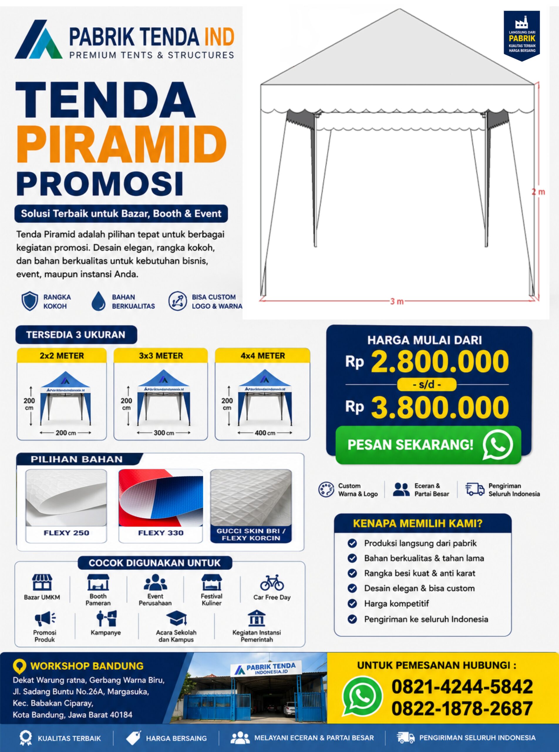 Tenda Promosi Model piramid - Gambar 2