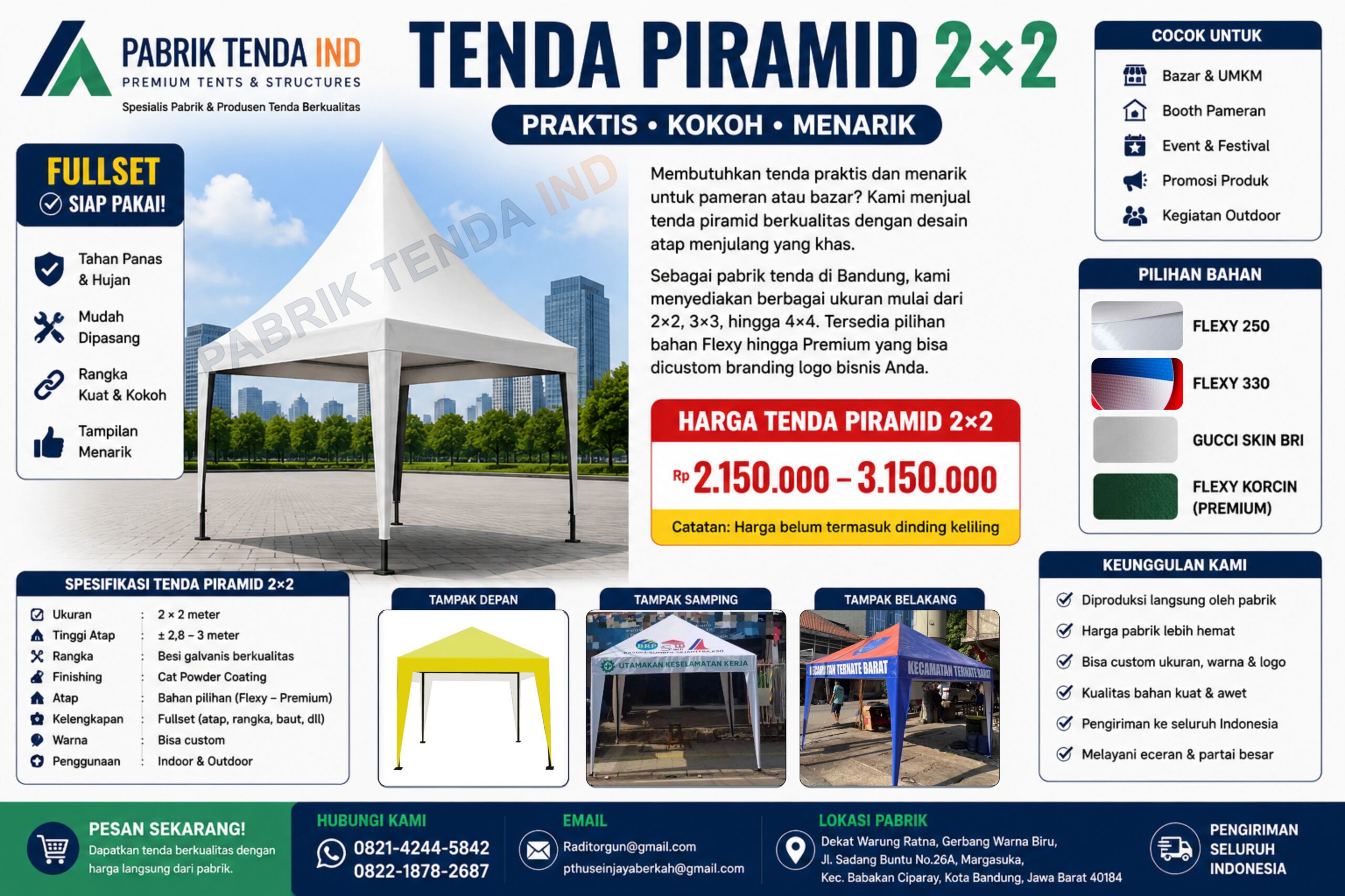 Tenda Promosi Model piramid - Gambar 4