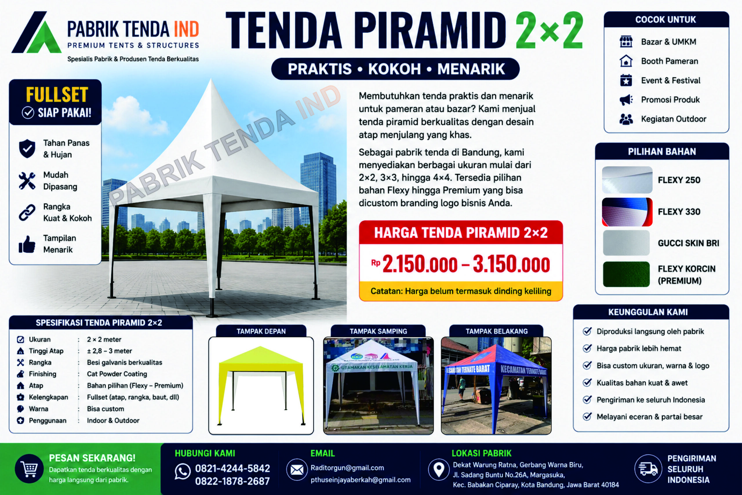 Tenda Promosi Model piramid