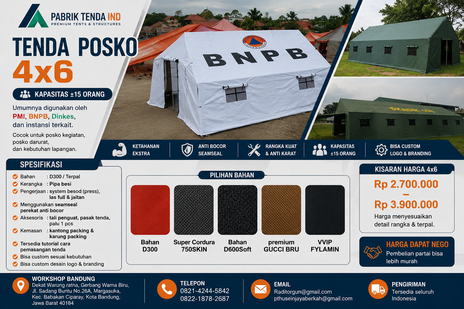 Tenda posko 4x6
