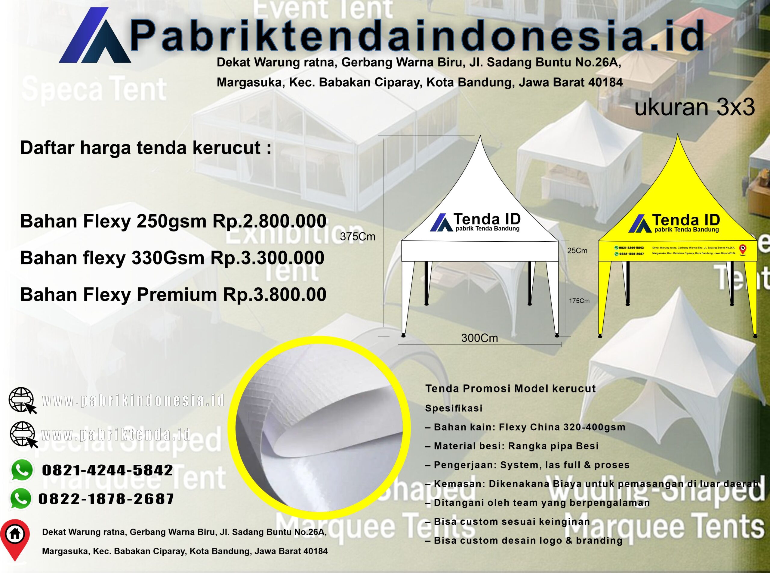 Tenda Promosi Model kerucut - Gambar 2